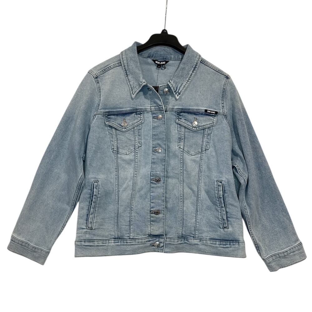 DKNY Jeans Women’s Cropped Denim Jacket Light Wash Jean Jacket 3X NEW